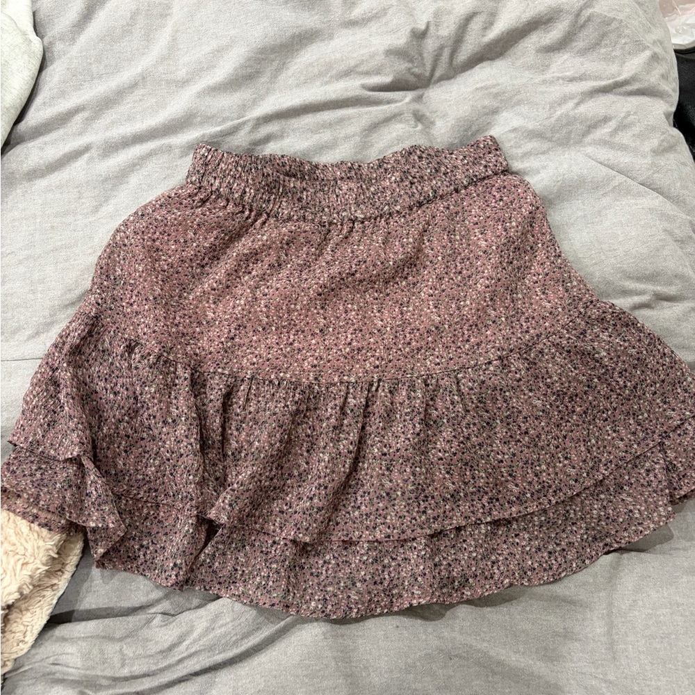 Floral Ruffle Mini Skirt